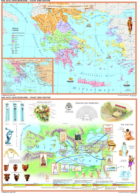 Język niemiecki - mapa ścienna (starożytna Grecja)
