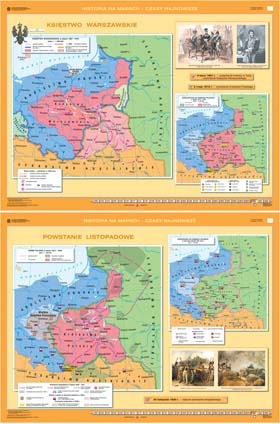 Historia na mapach Księstwo Warszawskie/Powstanie listopadowe   	160x120 cm