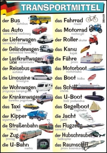 J.niemiecki Transportmittel