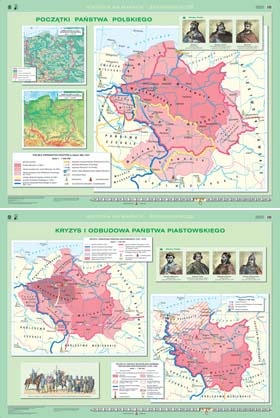 Historia na mapach Zjednoczenie ziem polskich przez Władysława Łokietka/Polska Kazimierza Wielkiego