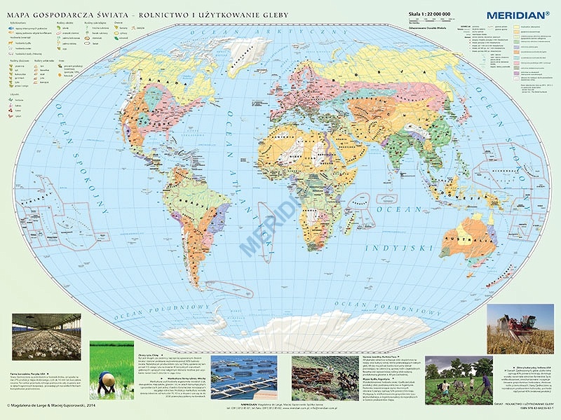 Mapa gospodarcza świata - rolnictwo i użytkowanie gleby (2014)