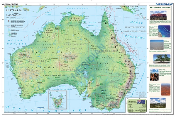 Australia - mapa fizyczna 160x120