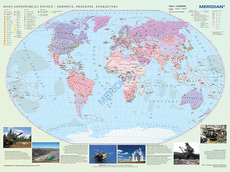 Mapa gospodarcza świata - surowce, przemysł i energetyka (2014)