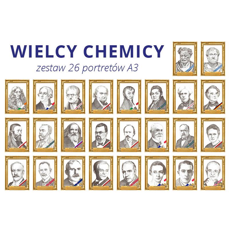 Wielcy chemicy zestaw 26 portretów