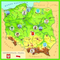 Magnetyczna mapa Polski dla dzieci (80cm x 80cm)