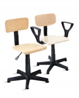 Krzesło obrotowe OLEK lakierowane z podłokietnikiem na stopkach  - 2