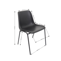 Krzesło pastikowe MAXI stelaż czarny, popiel - 2