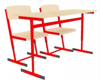 ZESTAW REKS -regulacja stół uczn 2-os.Reks E + Krzesła Reks reg.2-4/4-6 - 2